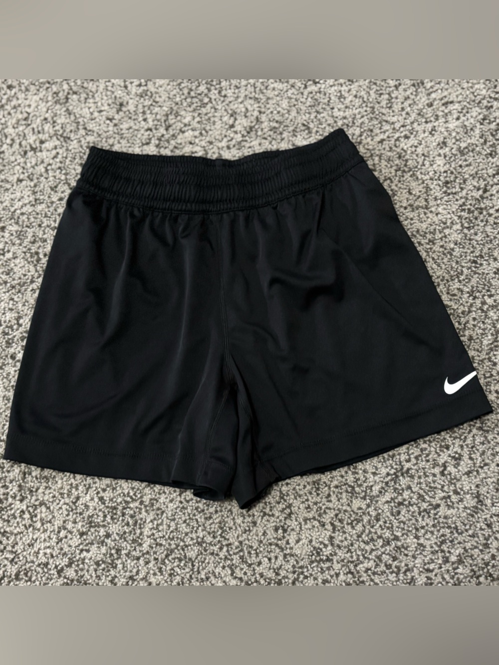 Nike Black Women's Athletic Training Shorts with White Swoosh